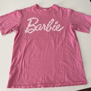 Girls H&M Barbie Pink T Shirt Sz 12-14 Soft 100% Cotton Tee EUC